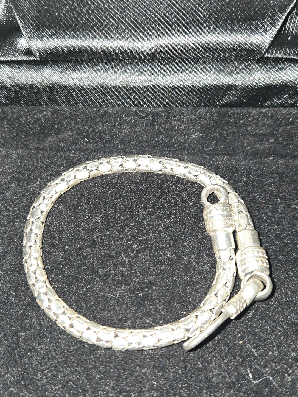 Sterling Silver Half Round Braided Bracelet